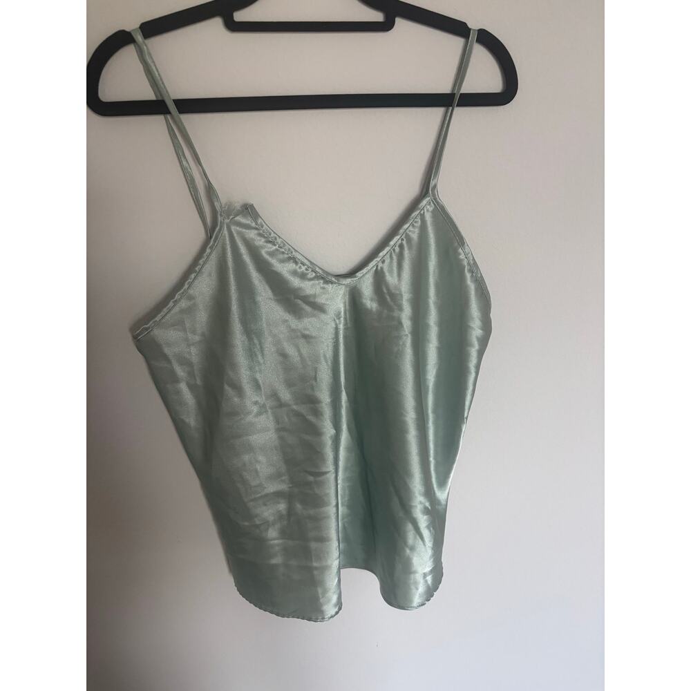 Vintage Kristine Tylen Paris Satin Silk Cami  Mint Lingerie Style Made in Paris